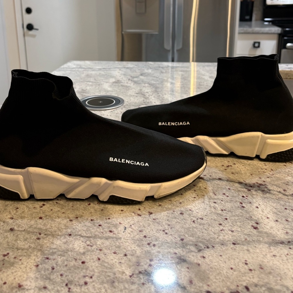 Balenciaga Charcoal and Light Gray Knit